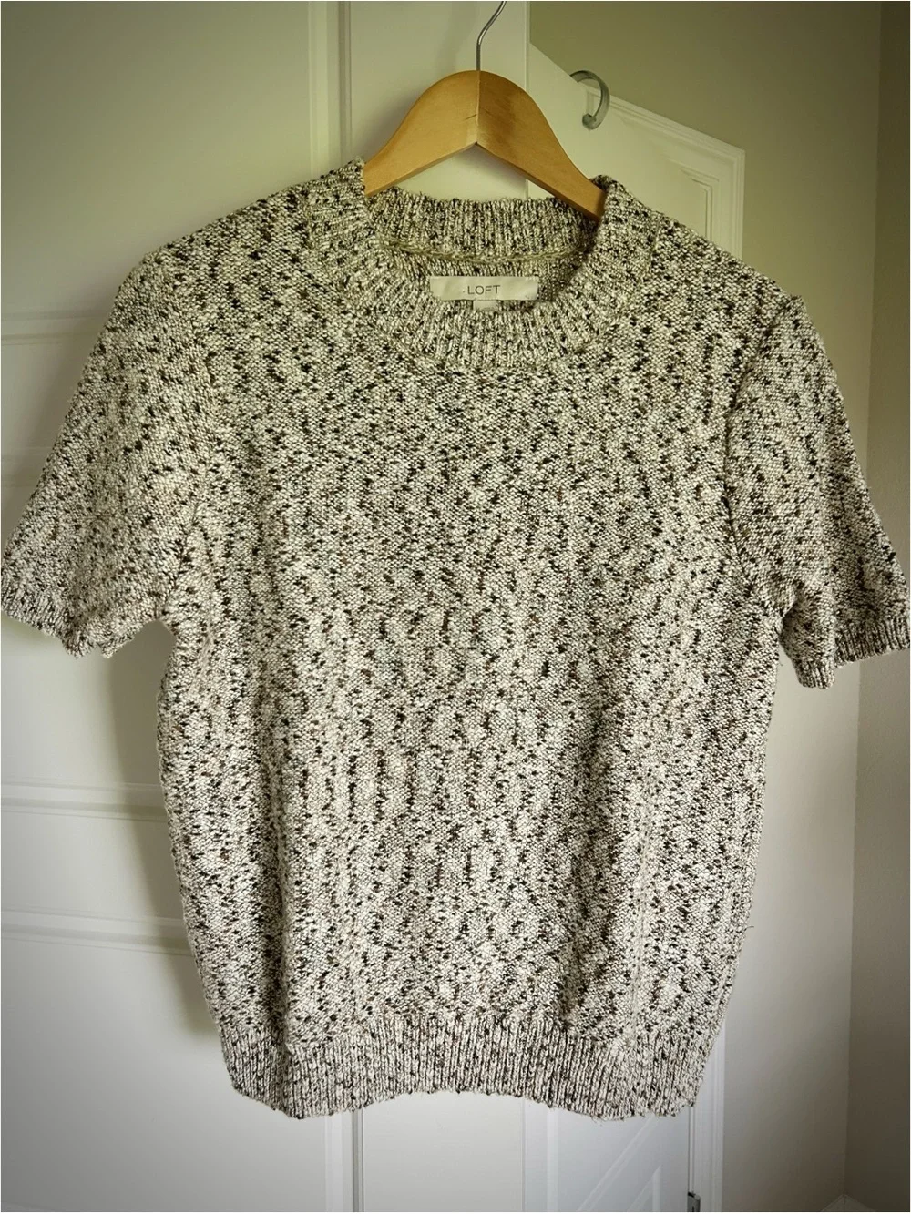 LOFT Short Sleeve Multi Knit Preppy Sweater Size M